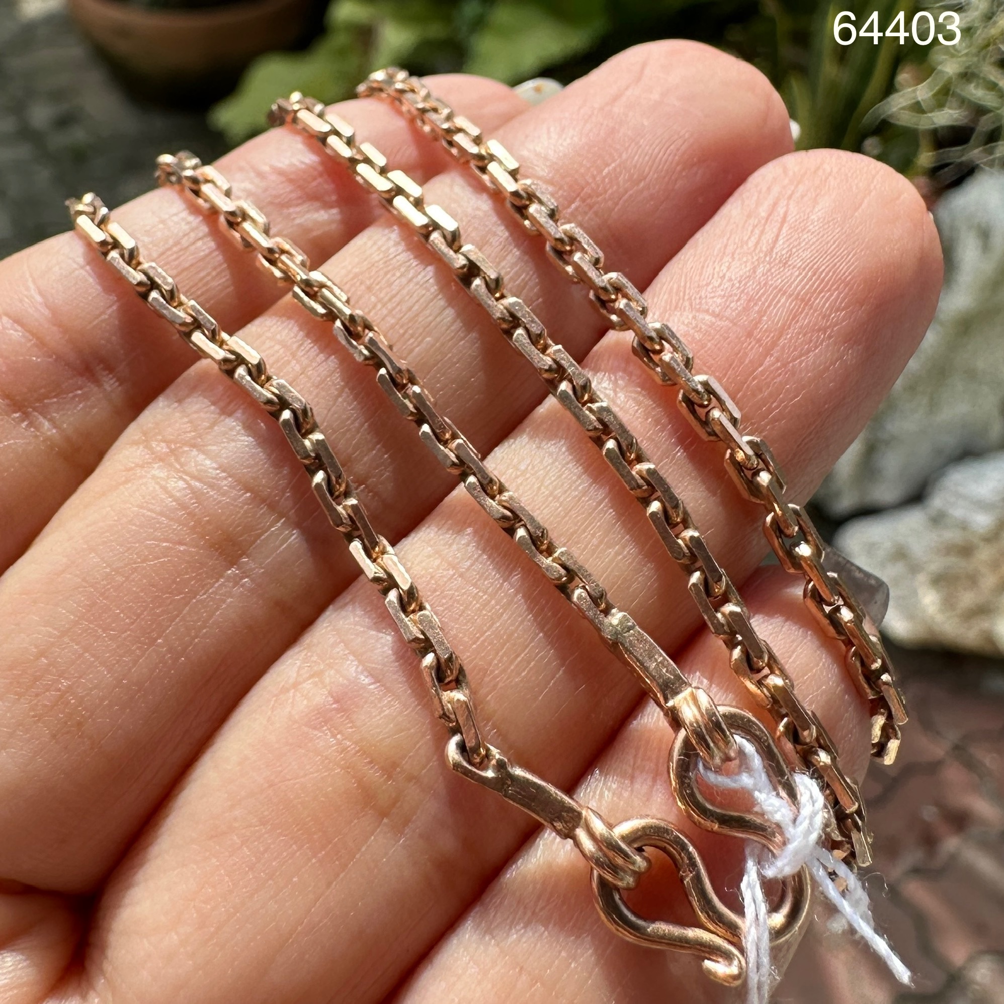 รหัส 64403 สร้อยคอ นาก40 ลายคดกริช รอบเส้น ความยาว 23 นิ้ว สวมหัวได้ นน. 15.00 g