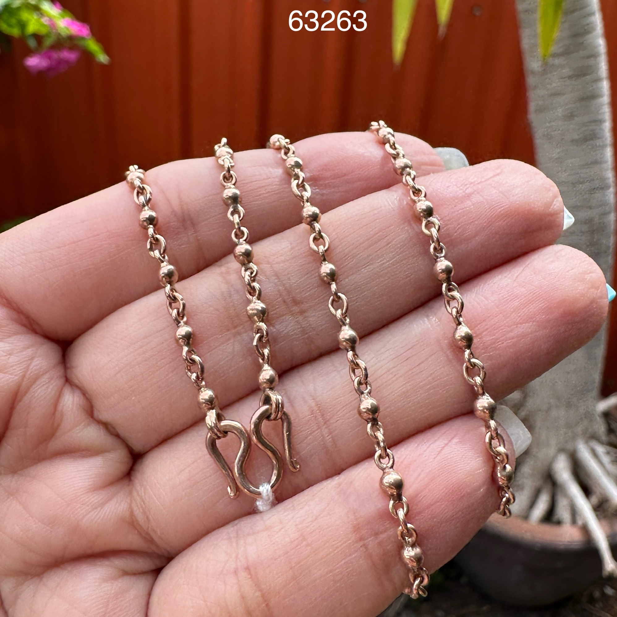รหัส 63263 สร้อยคอ นาก40 ลายเม็ดประคำตัน ความยาว 24 นิ้ว สวมหัวได้ นน. 14.68 g