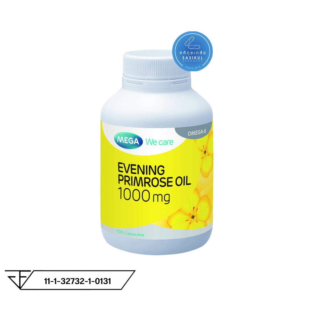 MEGA We care Evening Primrose (EPO) 100's ลดปวด ผิวแห้ง คันสะเก็ด ผื่นแดงผิวหนังอักเสบ