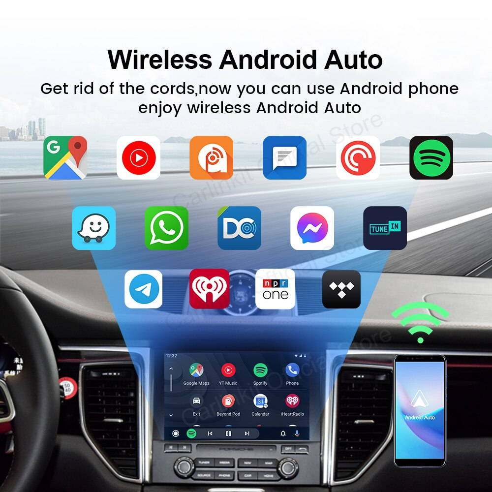 ของแท้ ส่งจาก กทม ประกันไทย Carlinkit 4.0-Wireless Apple CarPlay and Android auto Dongle for Factory Wired CarPlay