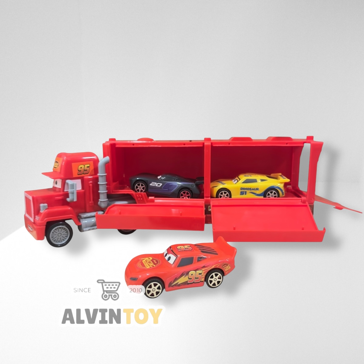 Container Truck Cars 3 - รถแมคควีน รถบรรทุก มีทั้งหมด 4 คัน คันใหญ่ 1 คันเล็ก 3 ผลิตจากวัสดุคุณภาพดี แข็งแรง ทนทาน