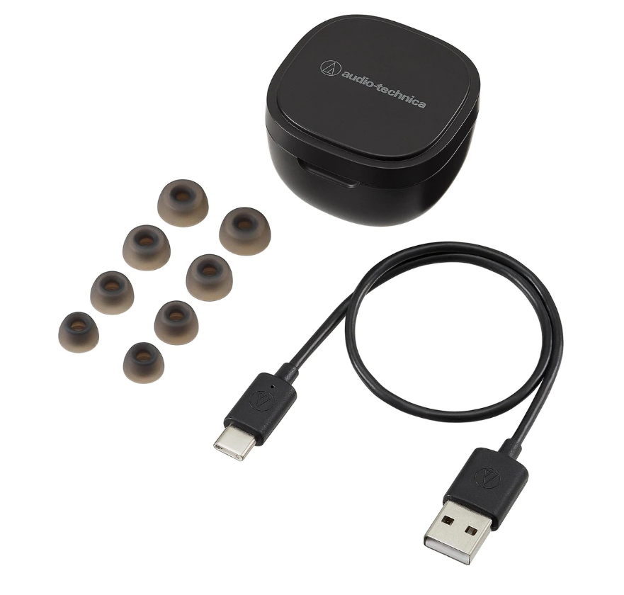 Audio-Technica ATH-SQ1TW *ของแท้รับประกัน1ปี* หูฟังอินเอียร์ True Wireless Bluetooth 5.0 ฟรี!! เอียร์บัด 4ไซส์, สายชาร์จ USB