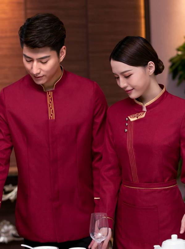 ชุดพนักงานเสริฟ ชุดพนักงานต้อนรับห้องอาหารโรงแรม ชุดพนักงานร้านอาหาร