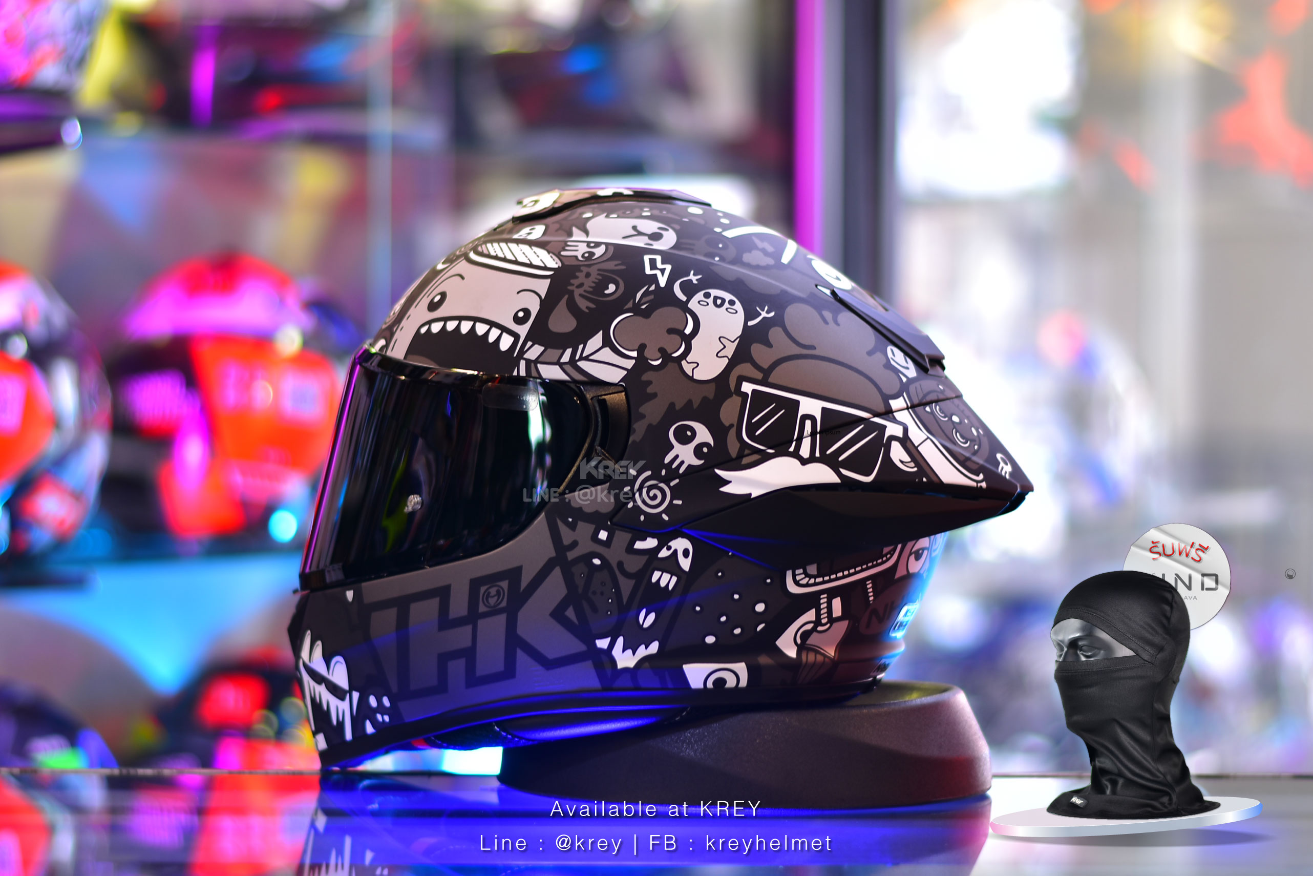 NHK model K5R DOODLES BLACK DOFF MATT