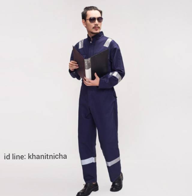 ชุดหมีช่าง ช่างหมีช่างไฟฟ้า ชุดหมีช่างปะปา ชุดหมีช่างโรงงาน สีน้ำเงิน สีส้ม สีกรมท่า