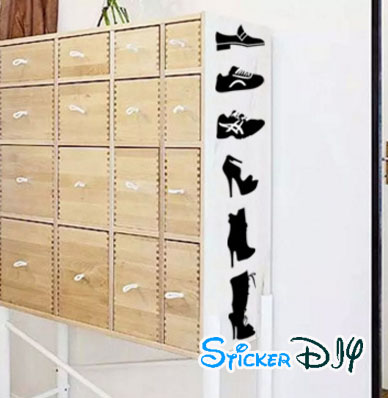 Transparent wall sticker สติ๊กเกอร์ติดผนัง ป้ายจัดระเบียบรองเท้า (กว้าง36cm.xสูง22cm.)