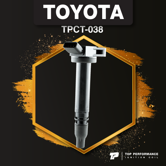 (ประกัน 3 เดือน) คอยล์จุดระเบิด TOYOTA VIOS YARIS G3 / CAMRY ACV50 ACV51 / 1NR 2NR 3NR / LEXUS GS450 - TPCT-038 - คอยล์หัวเทียน คอยล์ไฟ โตโยต้า วีออส ยาริส แคมรี่ เล็กซัส 90919-02256 / 90919-02257 / 90919-02250