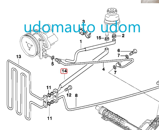 ท่อปั๊มเพาร์เวอร์ ,พวงมาลัย E39 (M52,M54) 32411094306