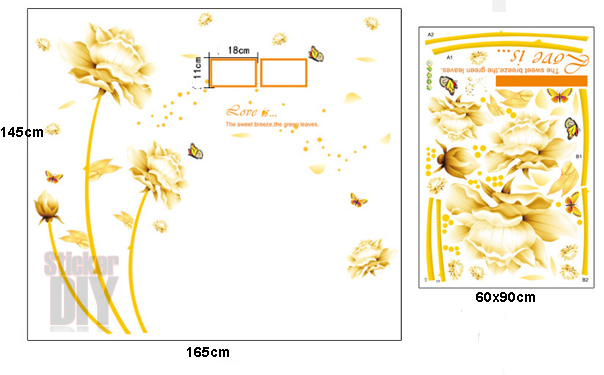 Transparent Wall Sticker สติ๊กเกอร์ติดผนัง The sweet breeze (กว้าง165cm.xสูง145cm.)