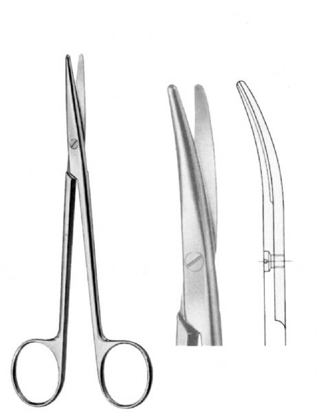 กรรไกรตัดเนื้อเยื่อ สแตนเลส ปลายโค้ง แหลม/ป้าน S/B CUR (Metzenbaum Scissors) - MIRA