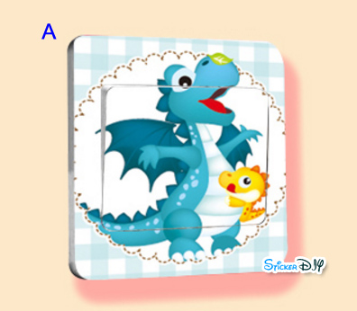 Transparent Wall Sticker สติ๊กเกอร์ติดสวิตช์ไฟ "Animal" A (กว้าง8.7cm.xสูง8.7cm.)