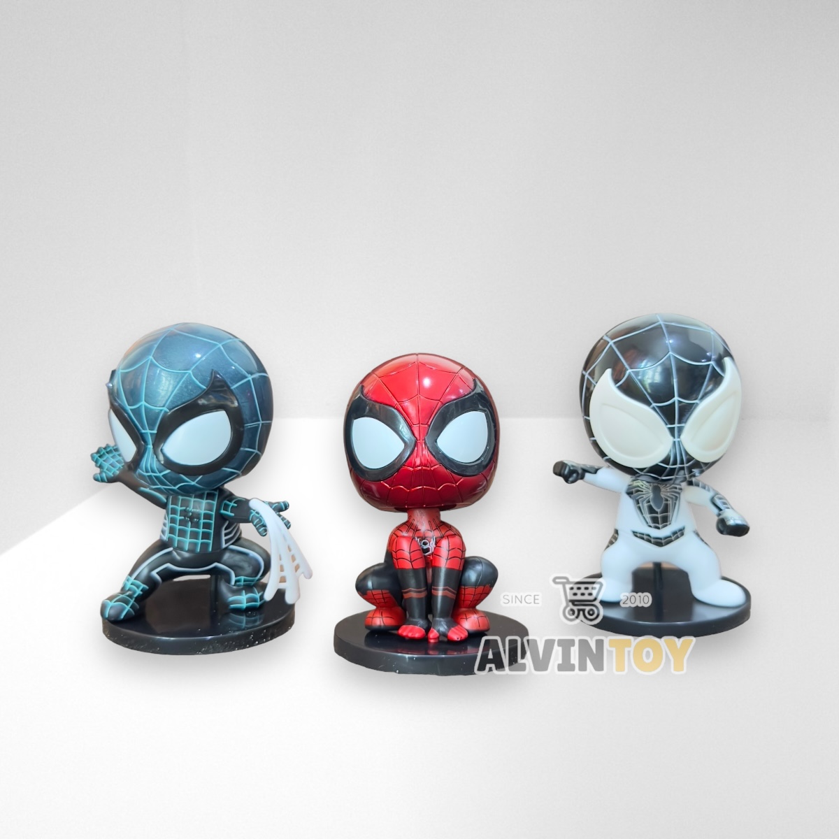 ชุดโมเดลสไปเดอร์แมน หัวสปริง ชุด 6 ตัว Spider Man Sense Cosbaby