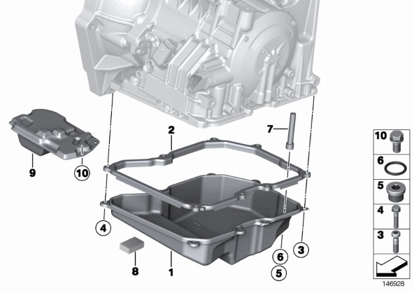 กรองน้ำมันเกียร์ออโต้+ปะเก็น MINI R50-R53 เกียร์GA6F21WA (รูปจริง) / 24347551087, 24117566356
