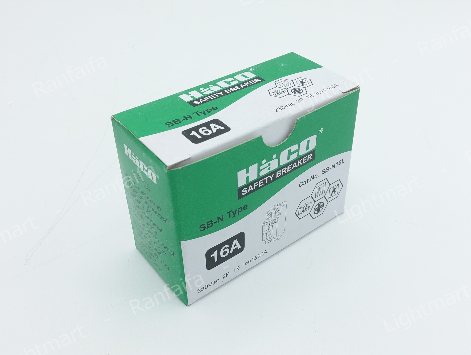 เซฟตี้เบรกเกอร์ 2P 10-32A HACO (มีไฟ) **แถมกล่อง