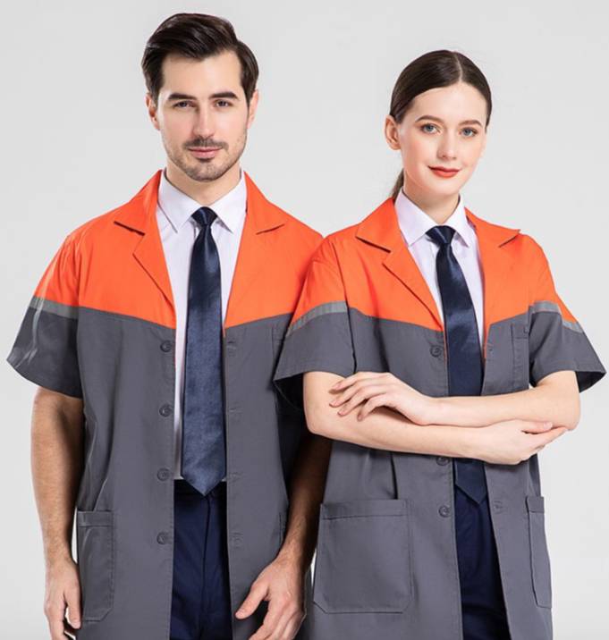 เสื้อคลุมช่าง เสื้อคลุมช่างกันฝุ่่น เสื้อช่างแขนสั้น ยูนิฟอร์มช่าง