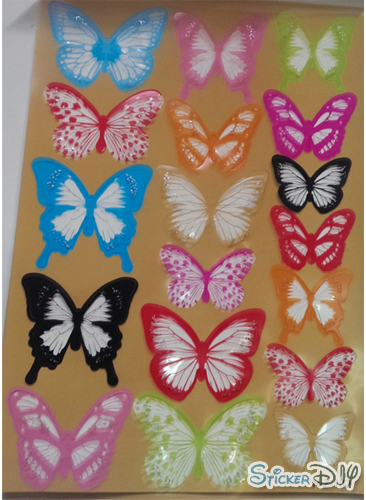 Transparent wall sticker สติ๊กเกอร์ติดผนัง 3D butterfly สไตล์ F (กว้างfree.xสูงfree.)