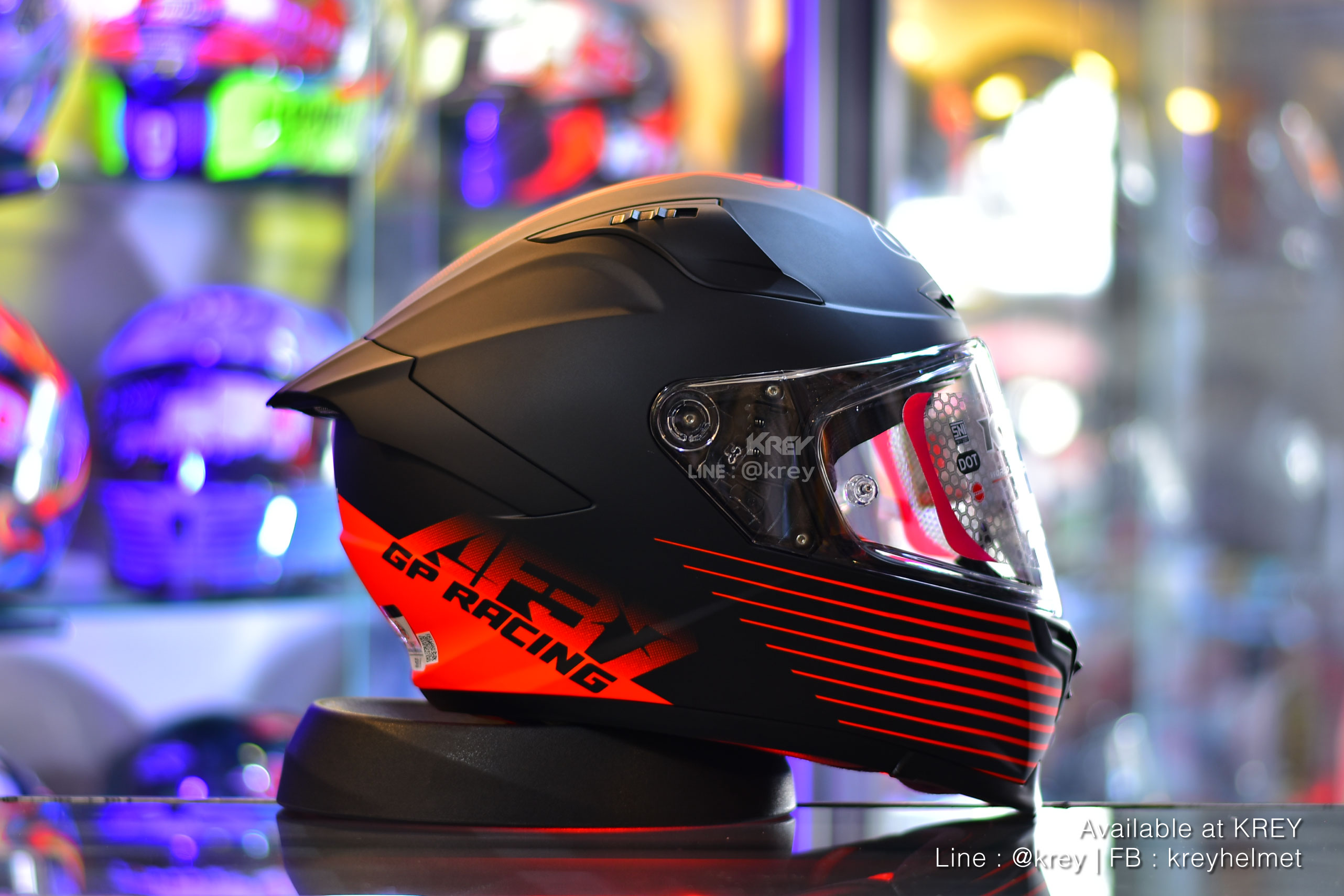 KYT model STRIKER AF37 LIVERY MATT BLACK RED