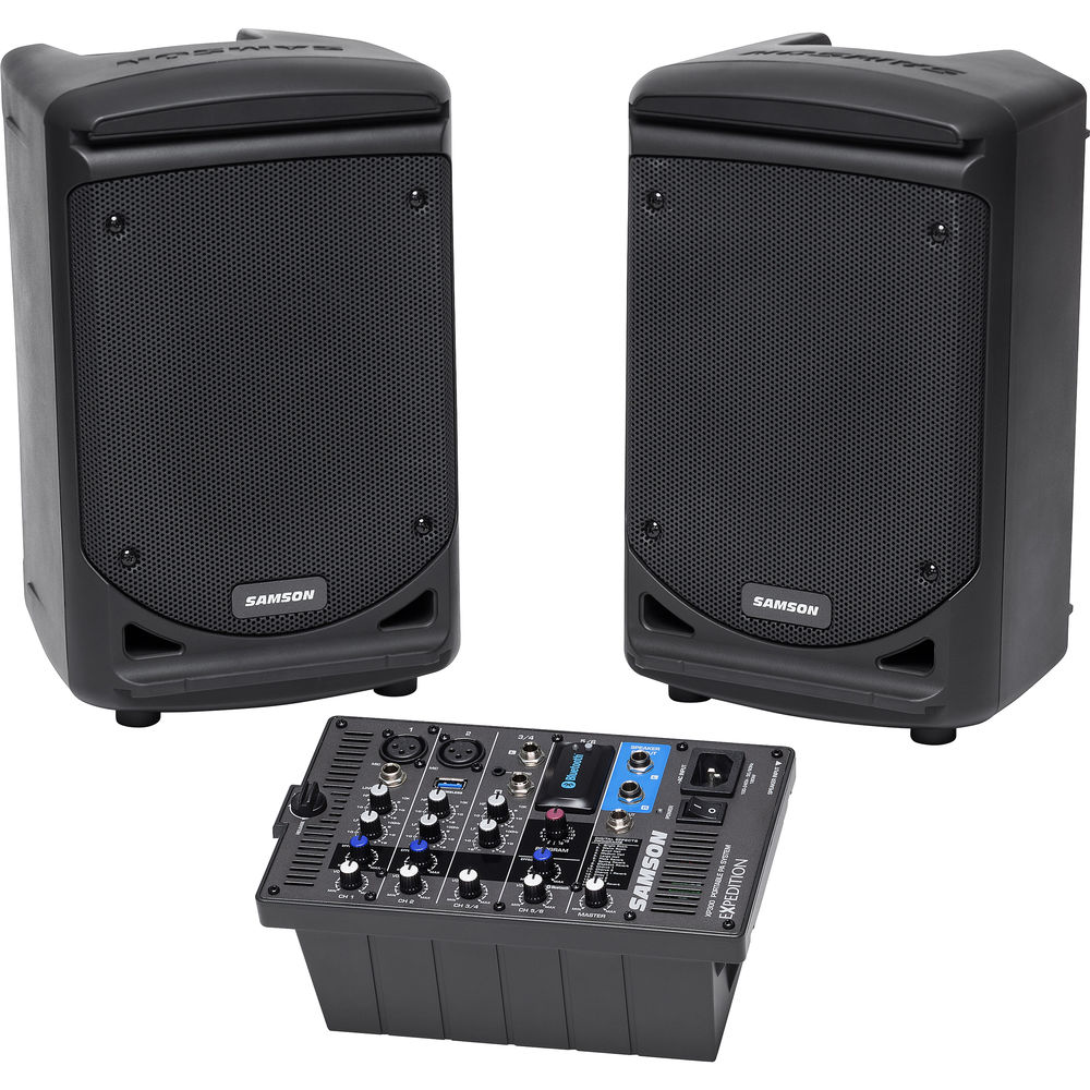 Samson Expedition XP300 *ของแท้รับประกัน 1ปี* ชุด PA เคลื่อนที่ 300W, Bluetooth/USB, EQ, FX,มิกเซอร์ 6Ch./ลำโพงคู่/สายสัญญาณ