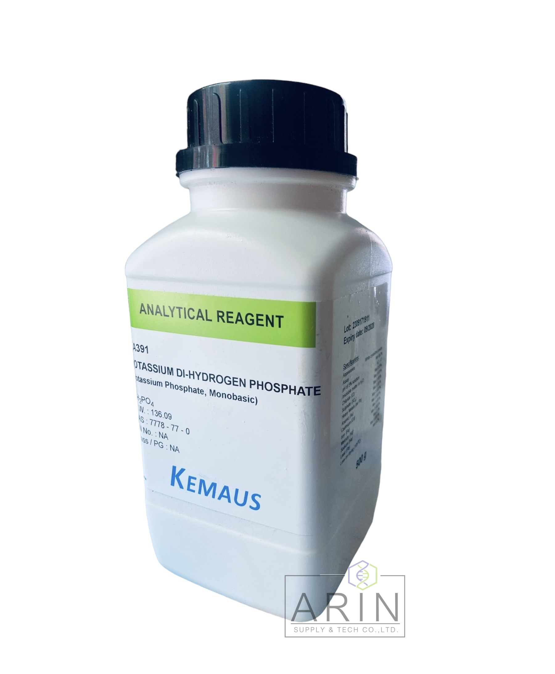 Potassium DI-Hydrogen Phosphate 99% AR grade ,500g #KA391 - KemAus (Australia)