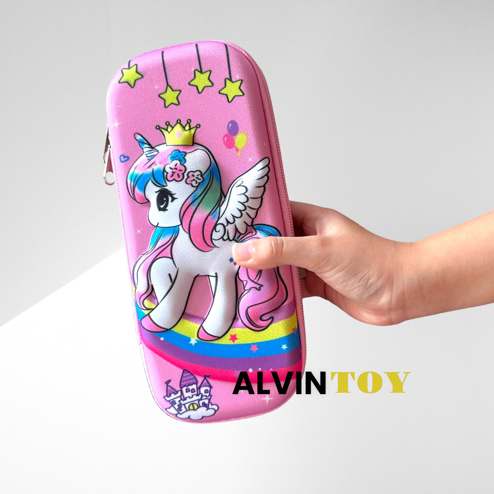 กระเป๋าดินสอไฟเบอร์ซิปรอบ Unicorn - ยูนิคอร์น