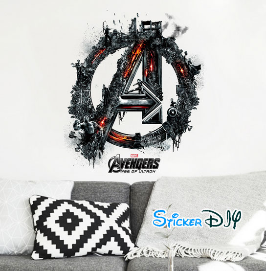 Transparent wall sticker สติ๊กเกอร์ติดผนัง Avengers สไตล์ A (กว้าง35cm.xสูง42cm.)