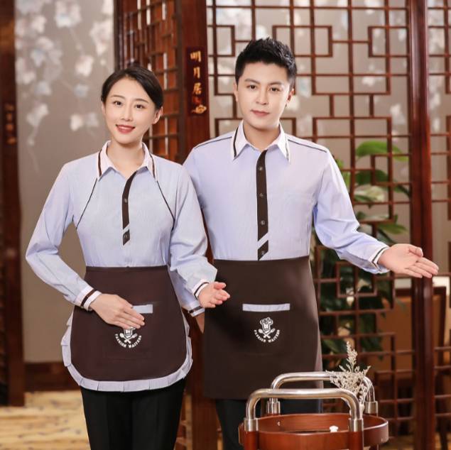 ชุดพนักงานร้านอาหาร ร้านกาแฟ โรงแรมรีสอร์ท ชุดพนักงานเสริฟ