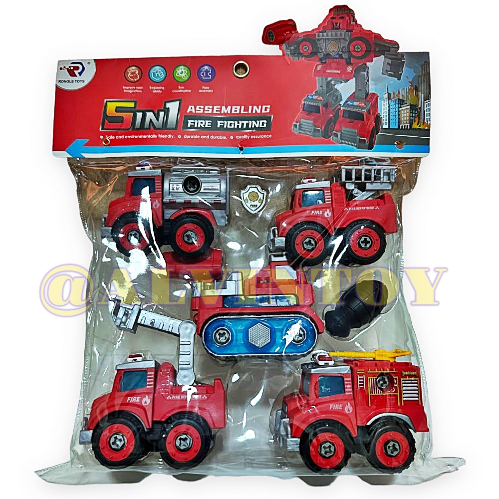 หุ่นยนต์ ประกอบร่าง 5 in 1 Fighting 1 ชุด มีรถ 5 คัน รวมร่างเป็นหุ่นยนต์ได้