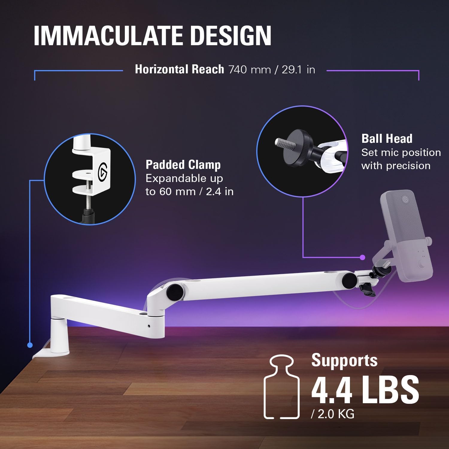 Elgato Wave Mic Arm LP White Edition *ของแท้* ขาไมค์บูมอาม, Suspension Boom Arm