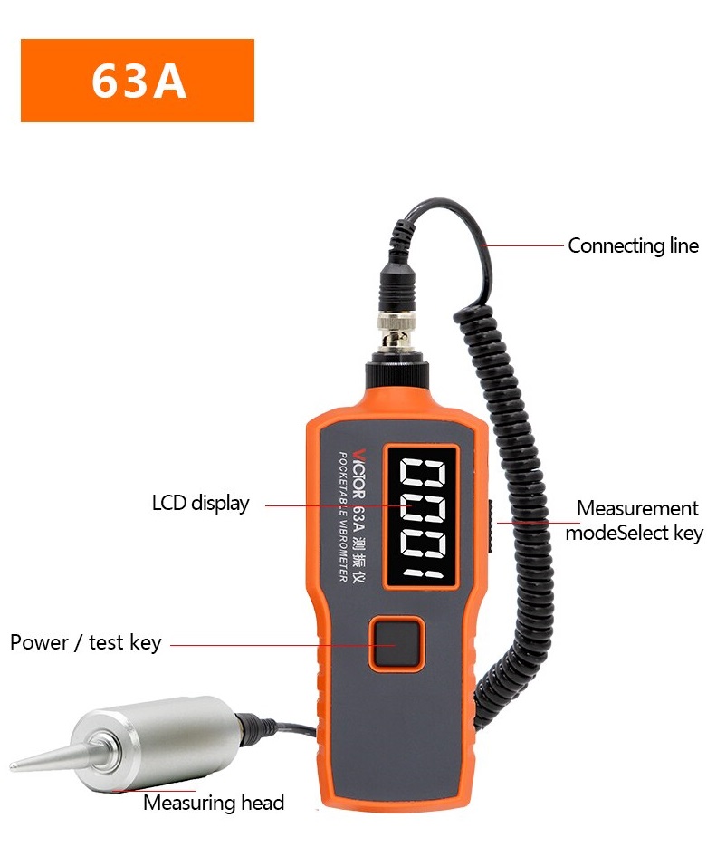 เครื่องวัดความสั่นสะเทือน Victor 63 Digital Vibration Meter VC63/63A/63B