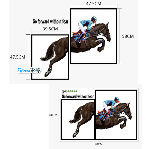 Transparent wall sticker สติ๊กเกอร์ติดผนัง Horse rider SK9192 (กว้าง90cm.xสูง60cm.)