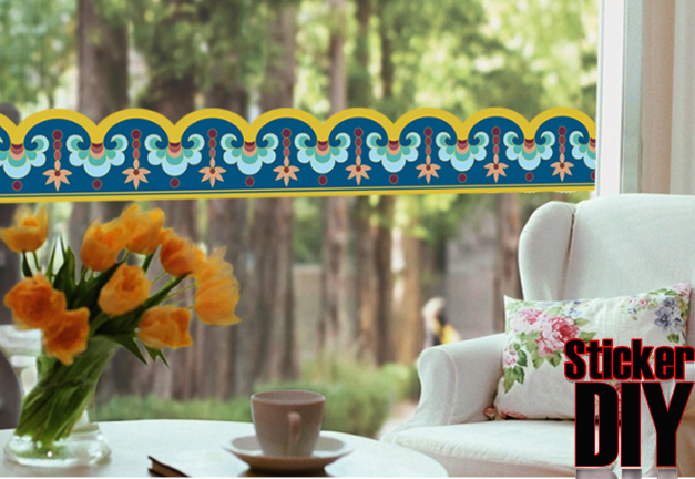 Transparent Wall Sticker สติ๊กเกอร์ติดผนัง แต่งขอบ คลื่นทะเล (กว้าง165cm.xสูง11.6cm.)