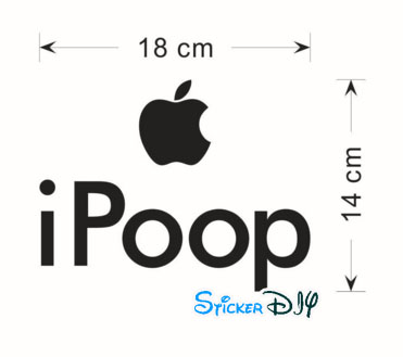 Vinyl wall sticker สติ๊กเกอร์ติดผนัง iPoop (กว้าง18cm.xสูง14cm.)