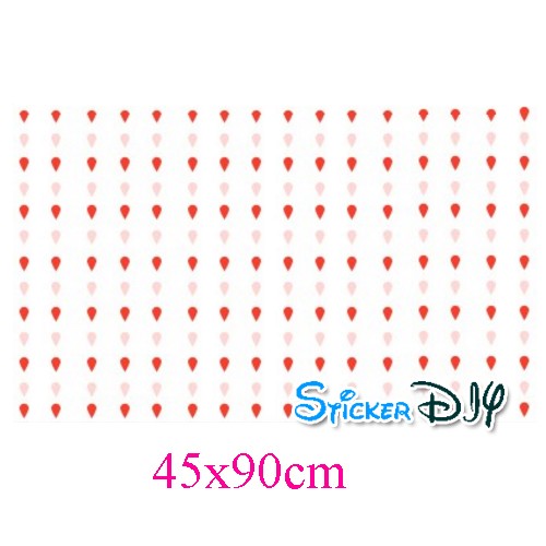 SALE Aluminium Foil Sticker สติ๊กเกอร์อลูมิเนียม แบบใส Rain drop สีแดง (กว้าง90cm.xสูง45cm.)