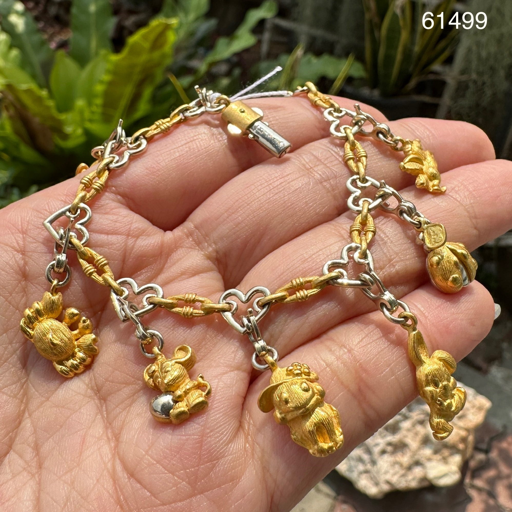 รหัส 61499 สร้อยข้อมือ Gold Master ทอง24K + ทอง14K นานาสัตว์ หลายชนิด งานสวย ใหม่กริ๊ป นน. 30.42 g