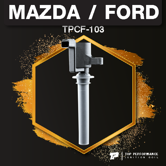 (ประกัน 3 เดือน) คอยล์จุดระเบิด FORD ESCAPE 3.0 V6 DURATEC / MAZDA TRIBUTE 3.0 AJ - TPCF-103 - TOP PERFORMANCE JAPAN - คอยล์หัวเทียน คอยล์ไฟ ฟอร์ด เอสเคป มาสด้า ทริบิวต์ 1L8E-12A366