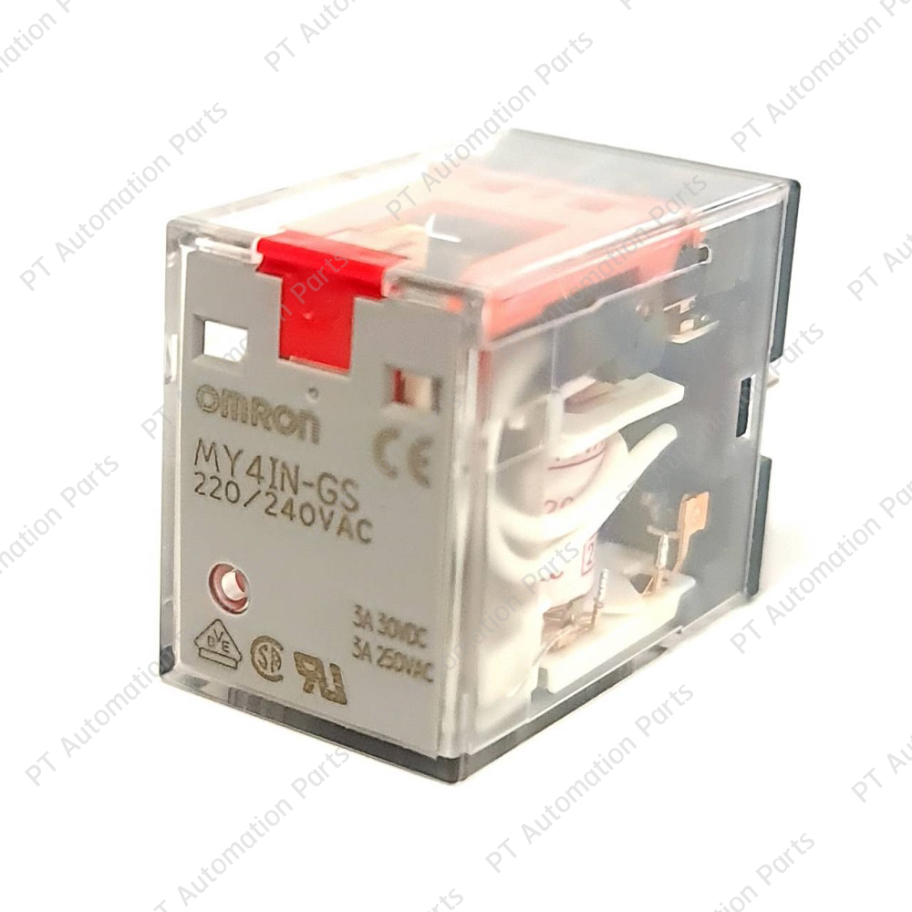 Relay OMRON MY2IN-GS MY4IN-GS รีเลย์ คอยล์ 24VDC 220/240VAC 8ขา 14ขา 2คอนแทค 4คอนแทค with LED indicator latching lever