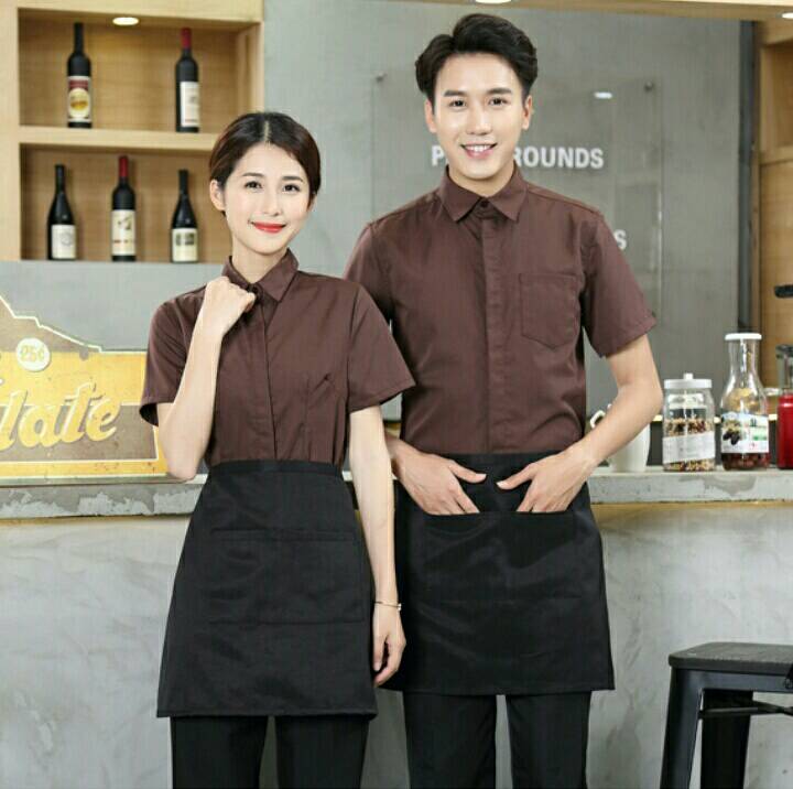 ชุดพนักงานเสริฟ พนักงานร้านกาแฟ ร้านอาหาร ชุดพนักงานต้อนรับ