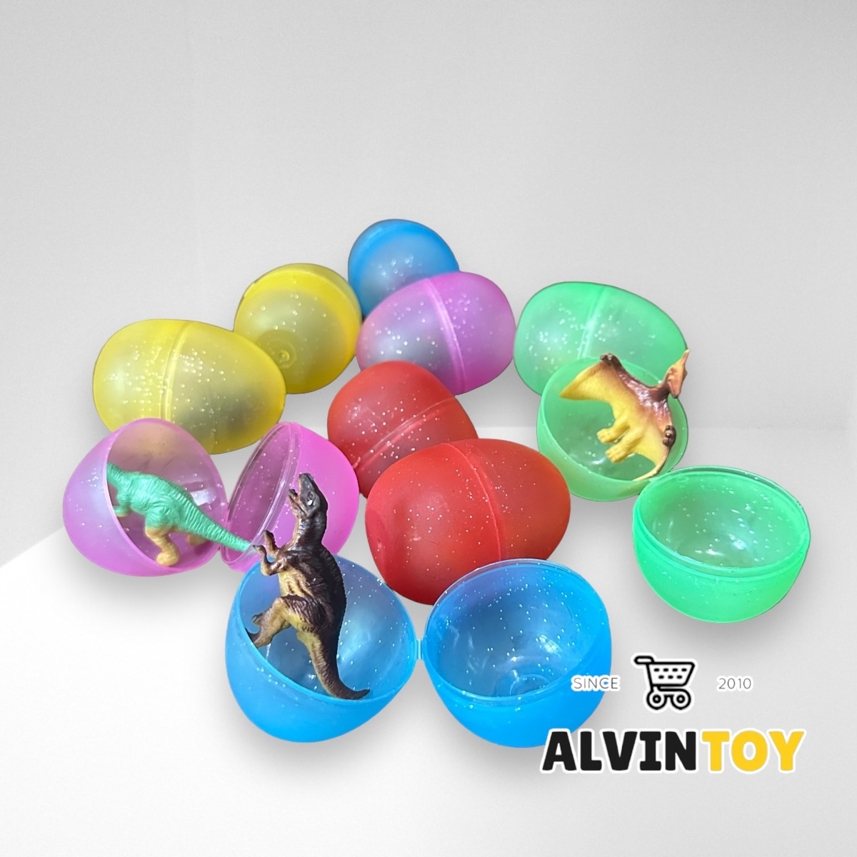 ของเล่น Gacha Dinosaur - ตู้หมุนไข่ไดโนเสาร์ กล่องใหญ่ มีไข่โดโนเสาร์ให้ในกล่อง 12 ฟอง ในไข่มีโมเดลไดโนเสาร์