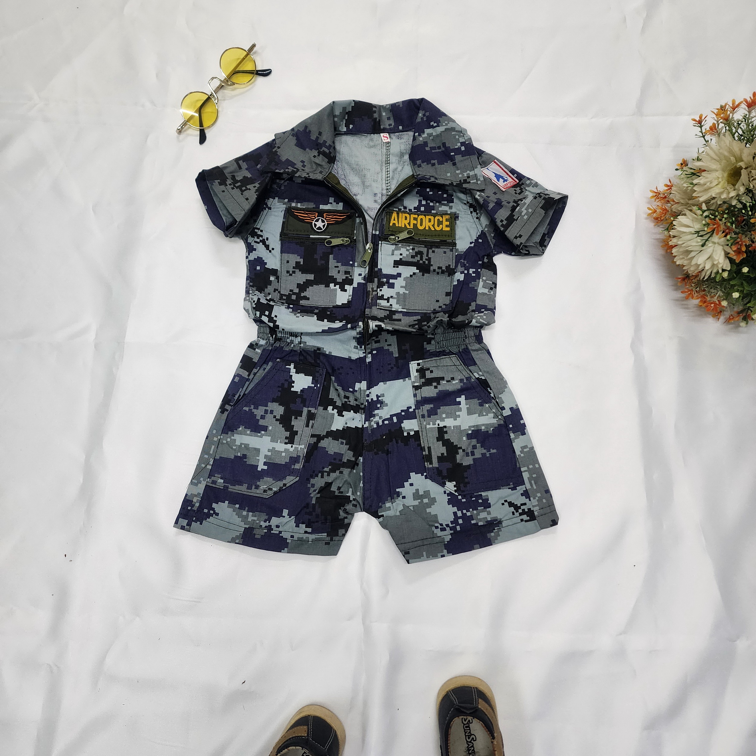 ชุดลายพรางจัมพ์สูท สำหรับเด็ก 1-6ปี มีไซร์ S-XL สำหรับเด็กชาย เด็กหญิง