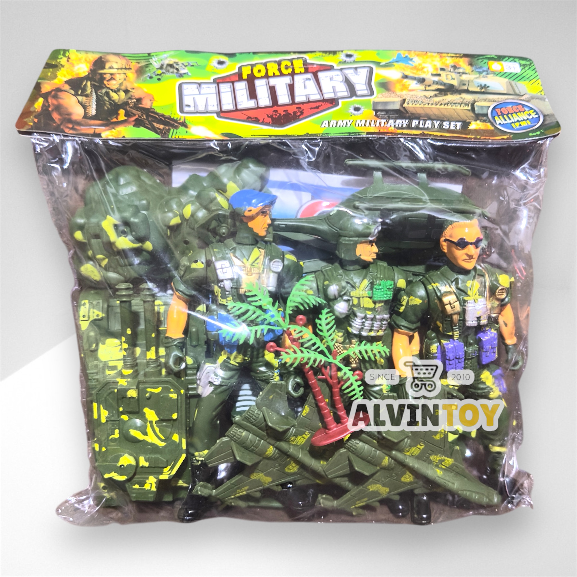 ของเล่นโมเดล ของเล่นทหารจิ๋ว soldier warior is invincible ขนาด 5-6 เซนติเมตร พร้อม เฮลิคอปเตอร์ รถทหาร ปืนใหญ่