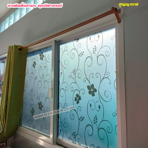 ฟิล์ม PVC สูญญากาศติดกระจก "Vintage Flowers" GS054 (หน้ากว้าง90cm.) เหลือเมตรละ 139 บาท