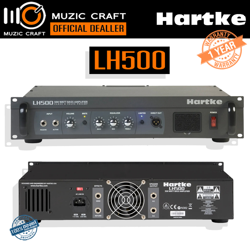 Hartke LH500 *ของแท้รับประกัน 1ปี* 500-watt Bass Amplifier with Tube Preamp, หัวแอมป์เบส