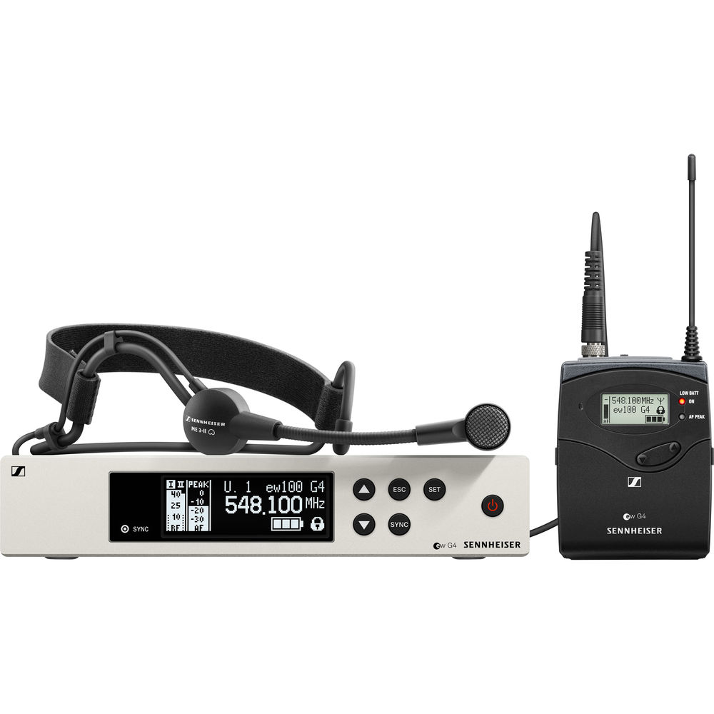 Sennheiser EW 100 G4-ME3-TH ไมค์ไร้สายแบบคาดศีรษะ, 12 Ch., ระยะ 100 ม. (คลื่น UHF 748.2 - 757.8 MHz กสทช.) รับประกัน 1 ปี