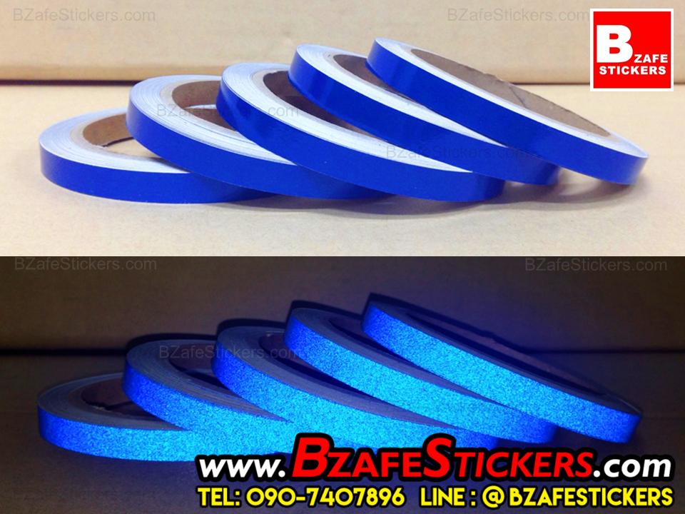 แถบสติ๊กเกอร์สะท้อนแสงติดขอบล้อ 3M สีน้ำเงิน แถบสะท้อนแสงติดรถ สติ๊กเกอร์แต่งรถ