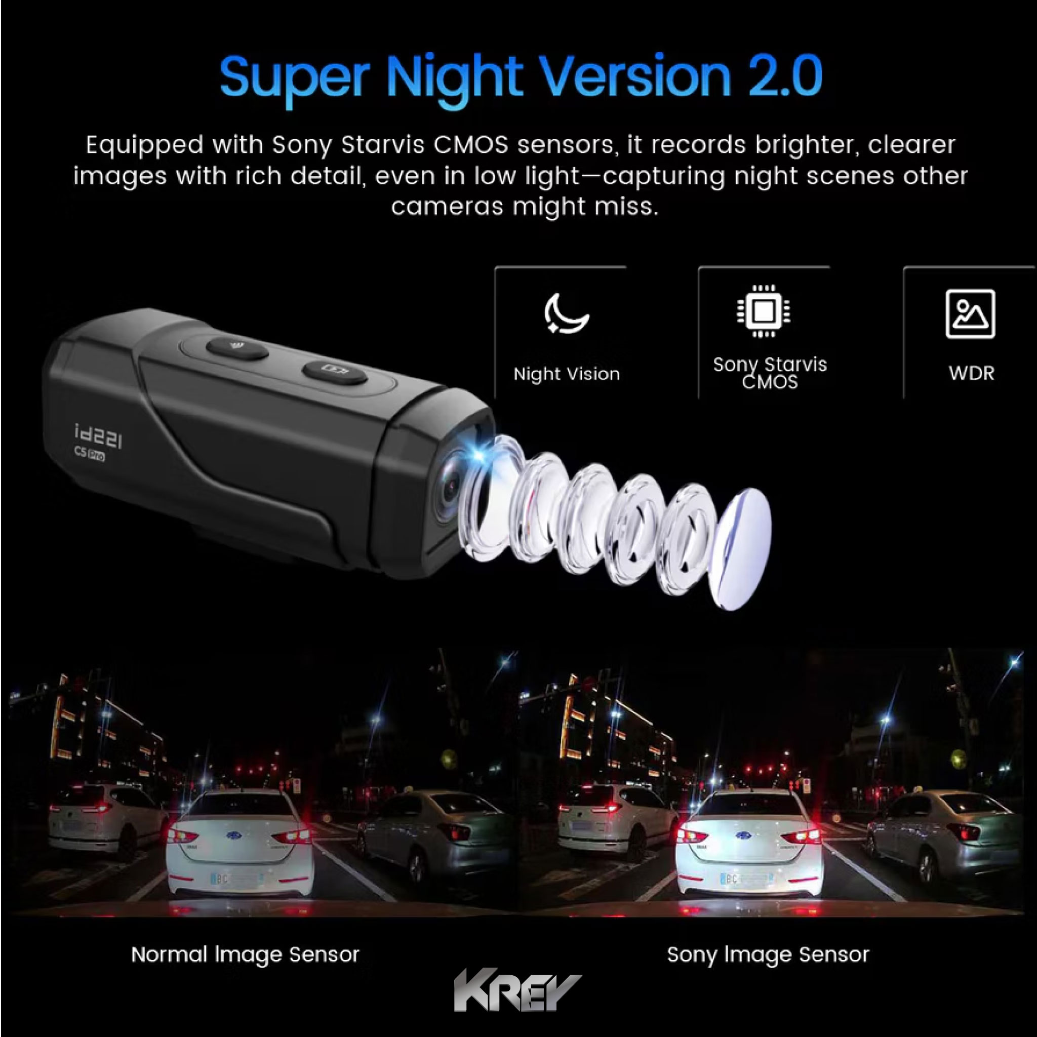 กล้องติดหมวก/รถ id221 รุ่น ACTION C5 Pro