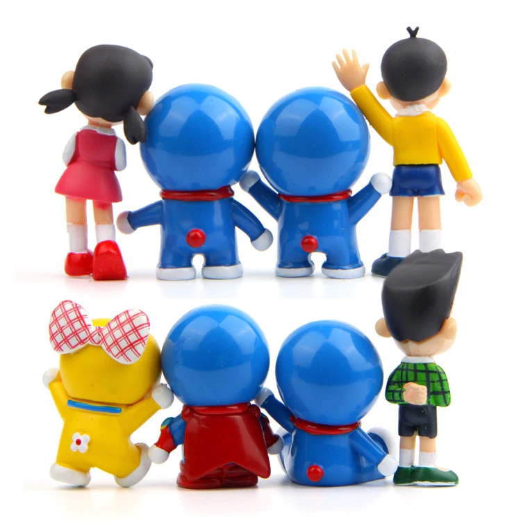 Action Figure โมเดลโดเรม่อน โดเรมี โนบิตะ ชิสุกะ ซุเนโอะ เซ็ต 8 ตัว ขนาดความสูง 6-7 ซม.