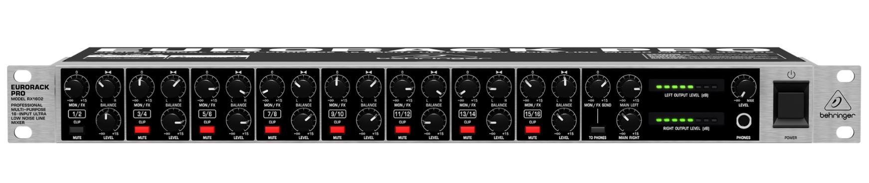 Behringer RX1602 *ของแท้รับประกันศูนย์* 8-channel Stereo Line Mixer with Individual Pan, Level, Headphone Output