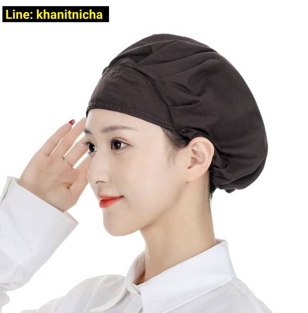 หมวกโรงงานกันฝุ่น หมวกโรงงานอาหาร หมวกเชฟ ผ้าฝ้ายโพลีเอสเตอร์