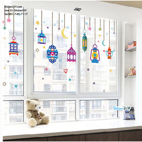 Transparent wall sticker สติ๊กเกอร์ติดผนัง โคมไฟ "Magic Lamp" (กว้าง175cm.xสูง88cm.)