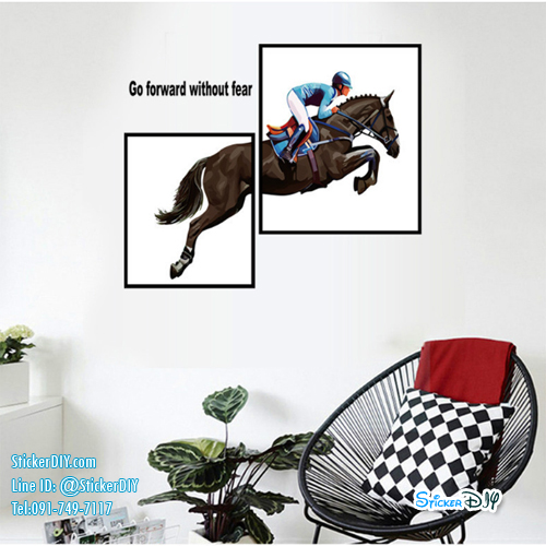 Transparent wall sticker สติ๊กเกอร์ติดผนัง Horse rider SK9192 (กว้าง90cm.xสูง60cm.)